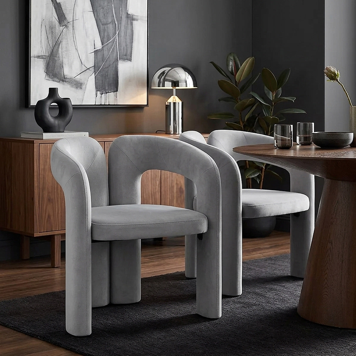 Samt Stuhl - Bubble Grau