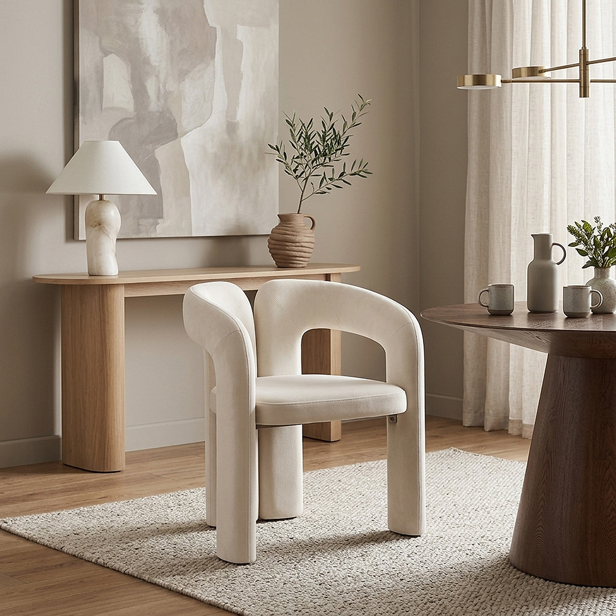 Samt Stuhl - Bubble Beige