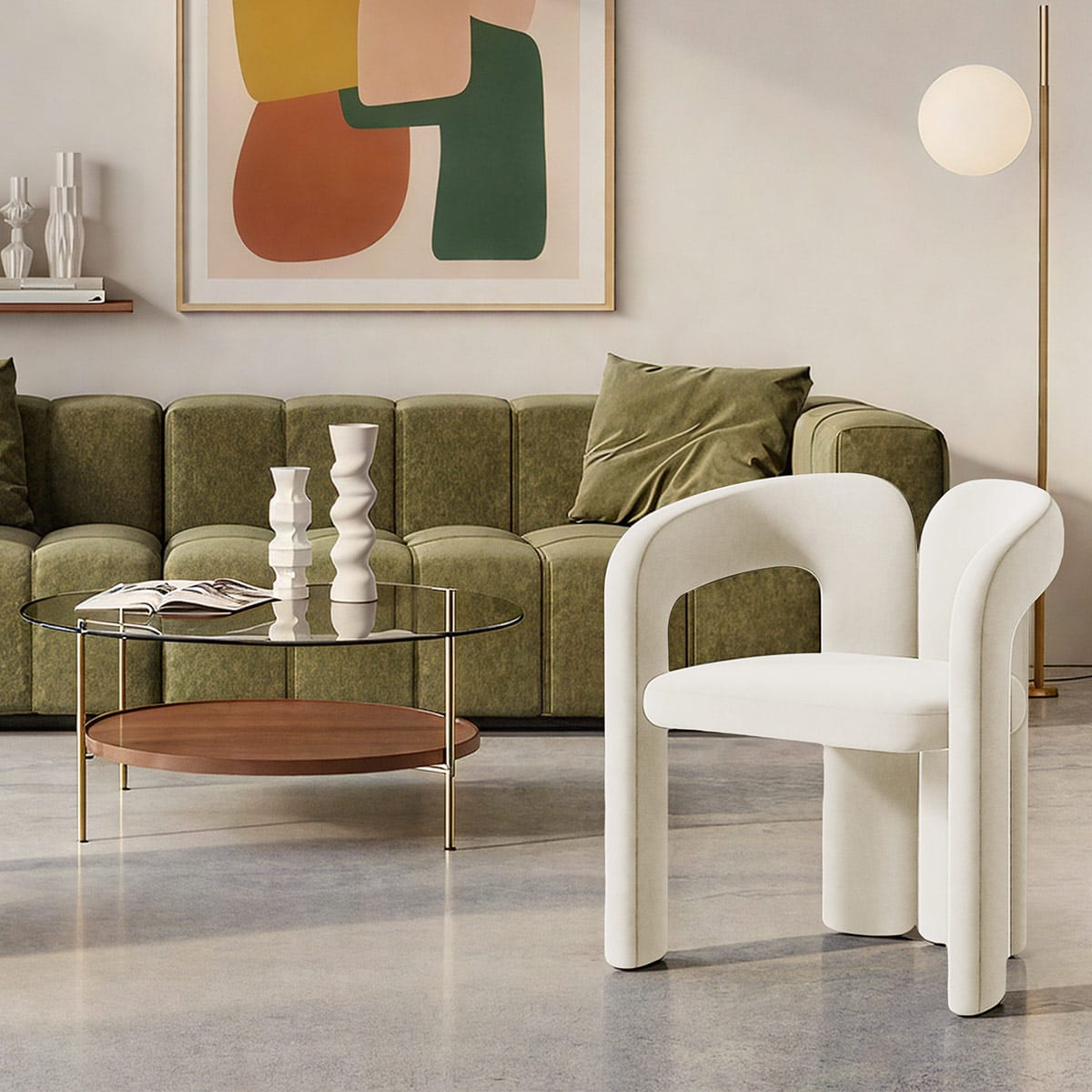 Sedia Velluto - Bubble Crema