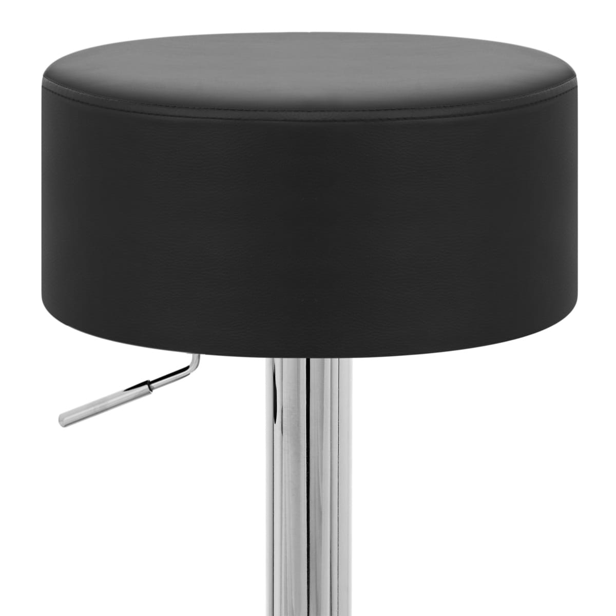Sgabello Basso Ecopelle Cromato - Bullet Nero