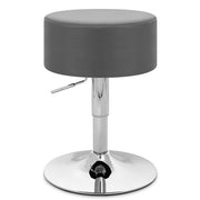Sgabello Basso Ecopelle Cromato - Bullet Grigio