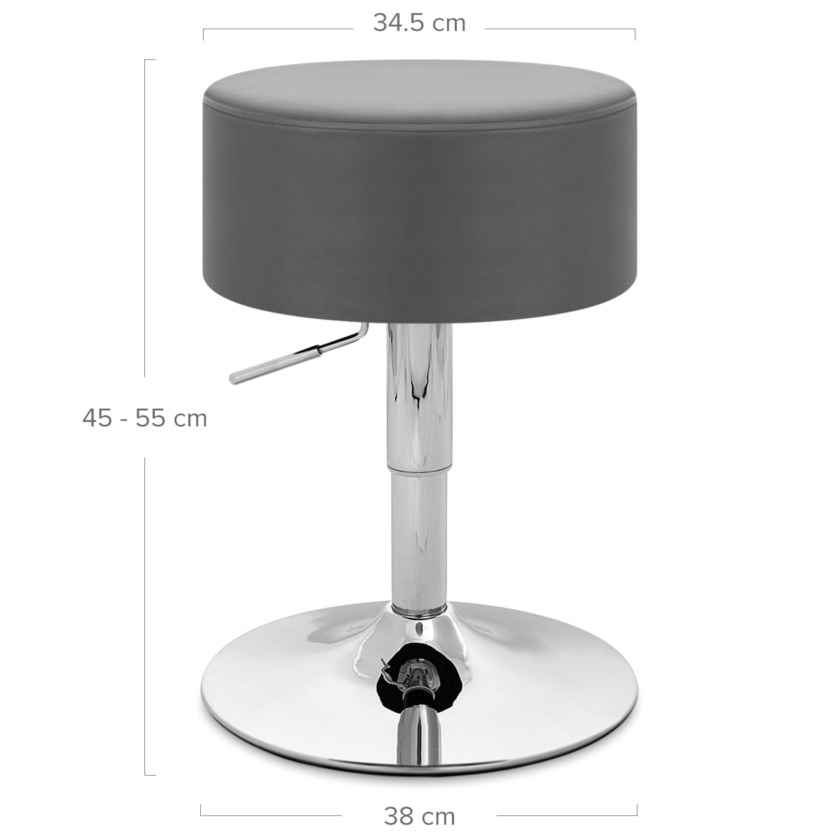 Sgabello Basso Ecopelle Cromato - Bullet Grigio