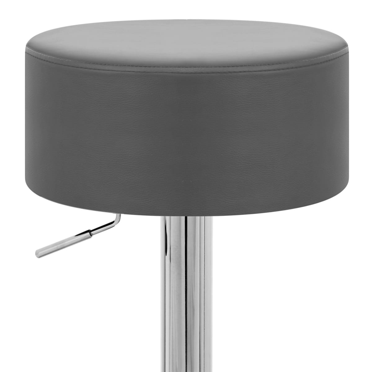 Sgabello Basso Ecopelle Cromato - Bullet Grigio