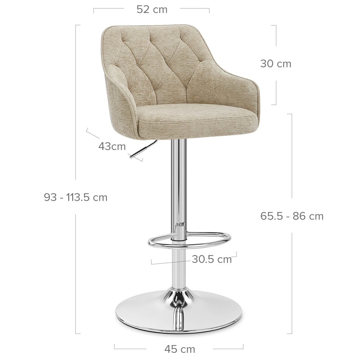 Sgabello Stoffa - Butler Crema