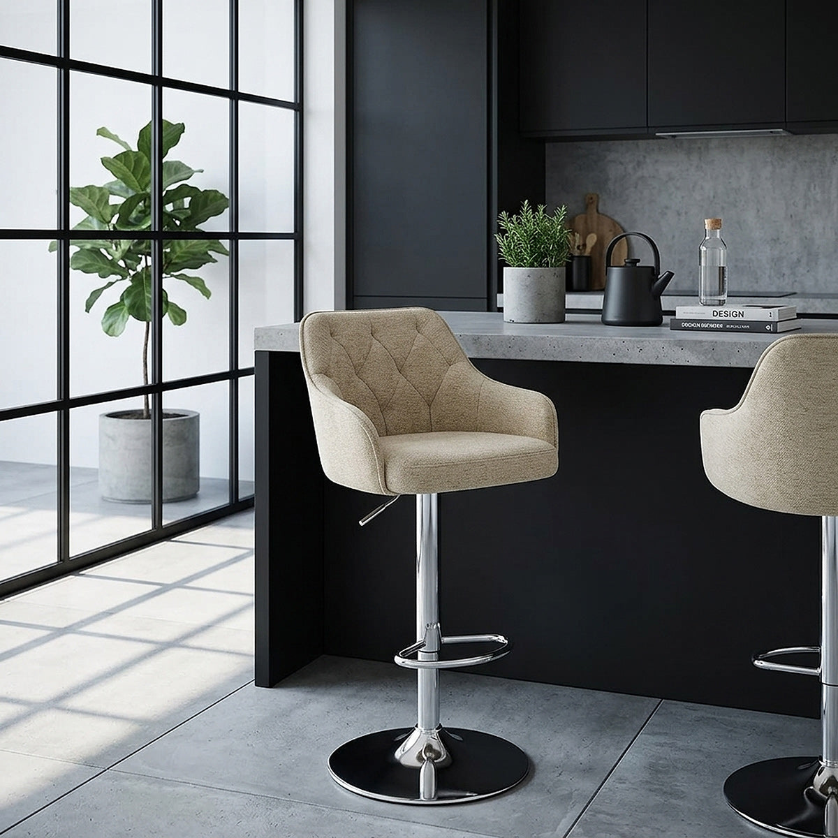 Barhocker Stoff - Butler Beige