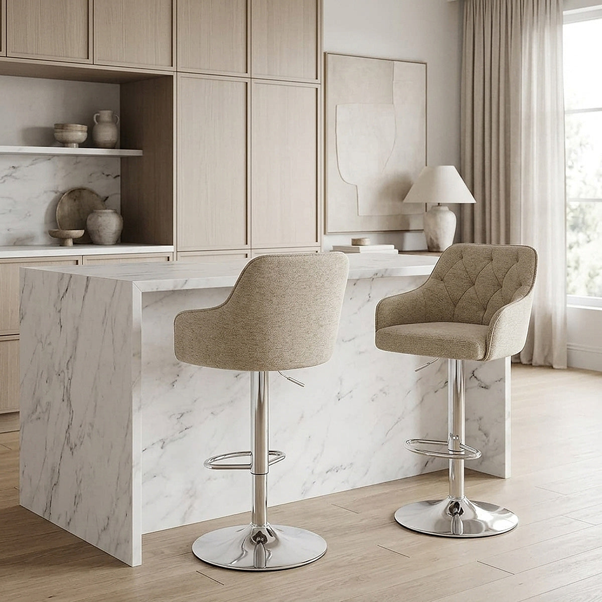 Barhocker Stoff - Butler Beige