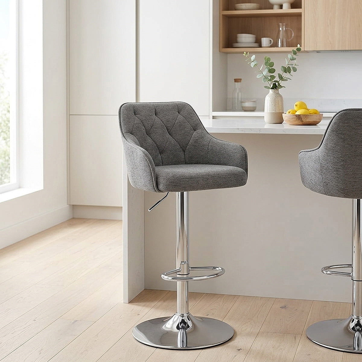 Barhocker Stoff - Butler Grau