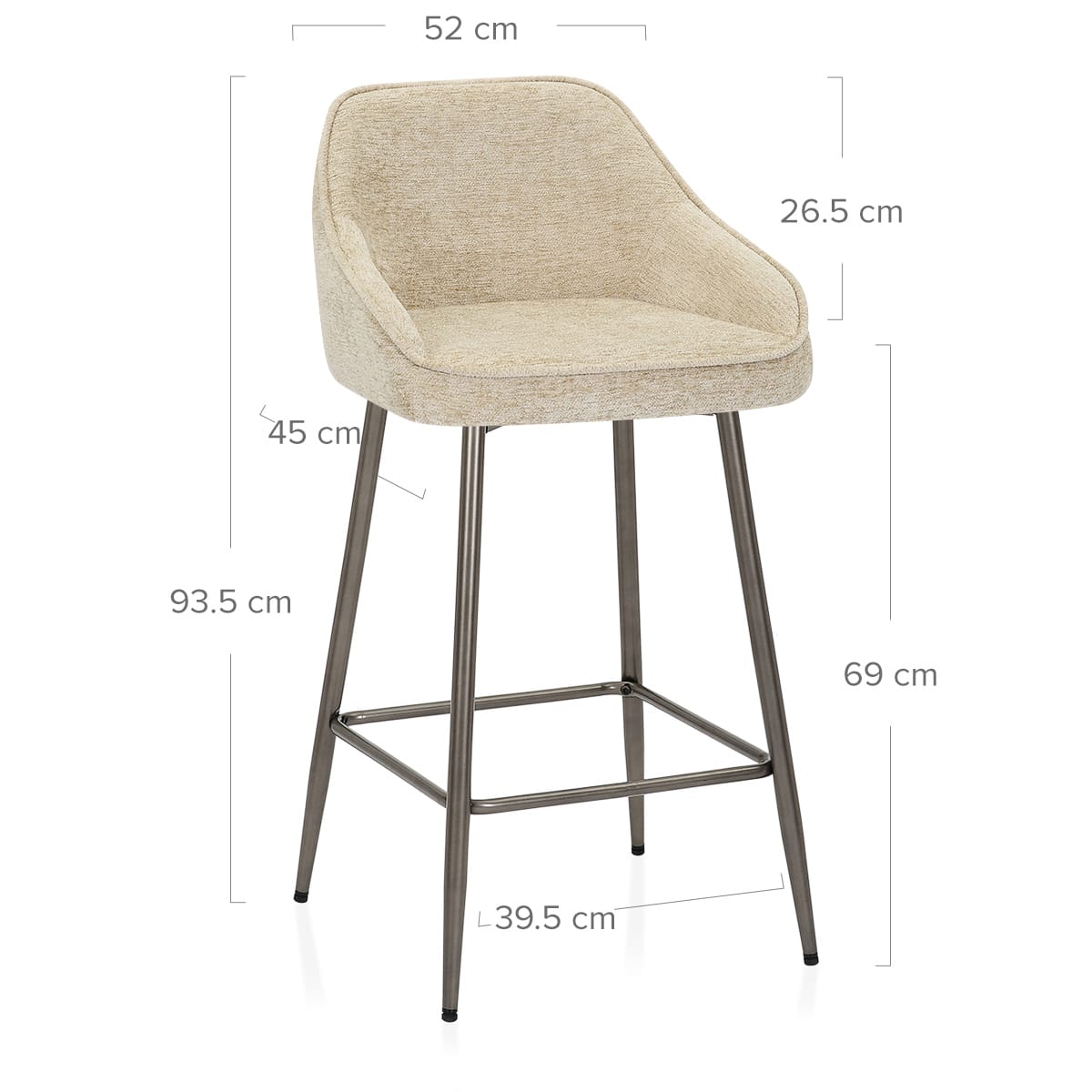 Sgabello Tessuto - Cairns Crema