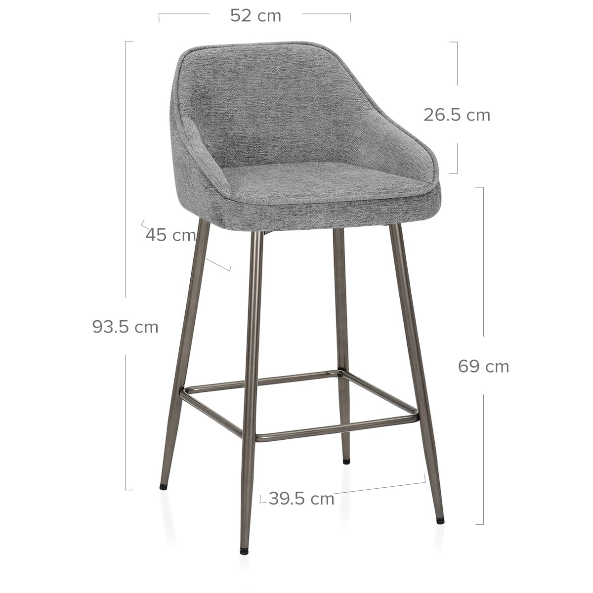 Sgabello Tessuto - Cairns Grigio