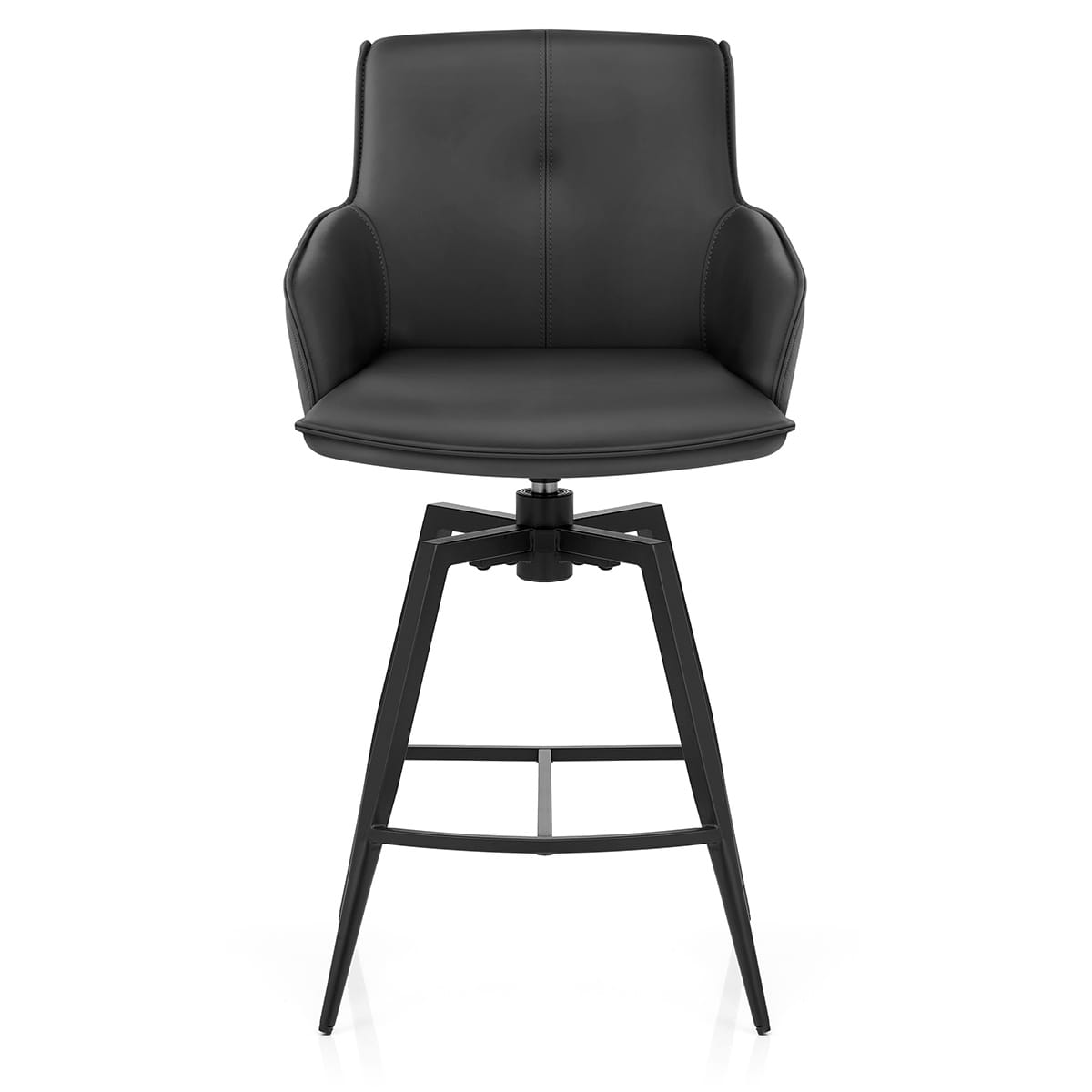 Barhocker Echtleder - Camden Schwarz