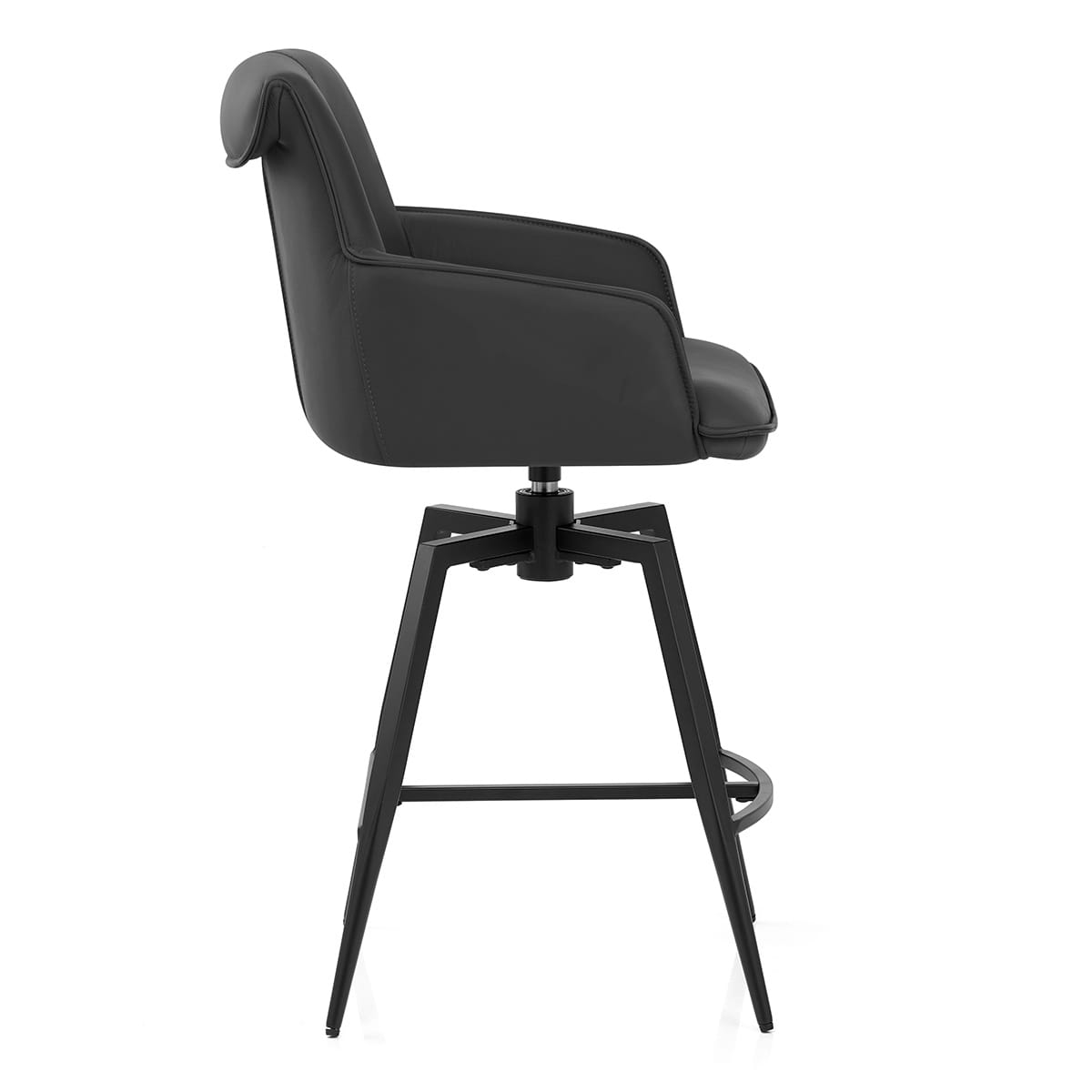 Barhocker Echtleder - Camden Schwarz