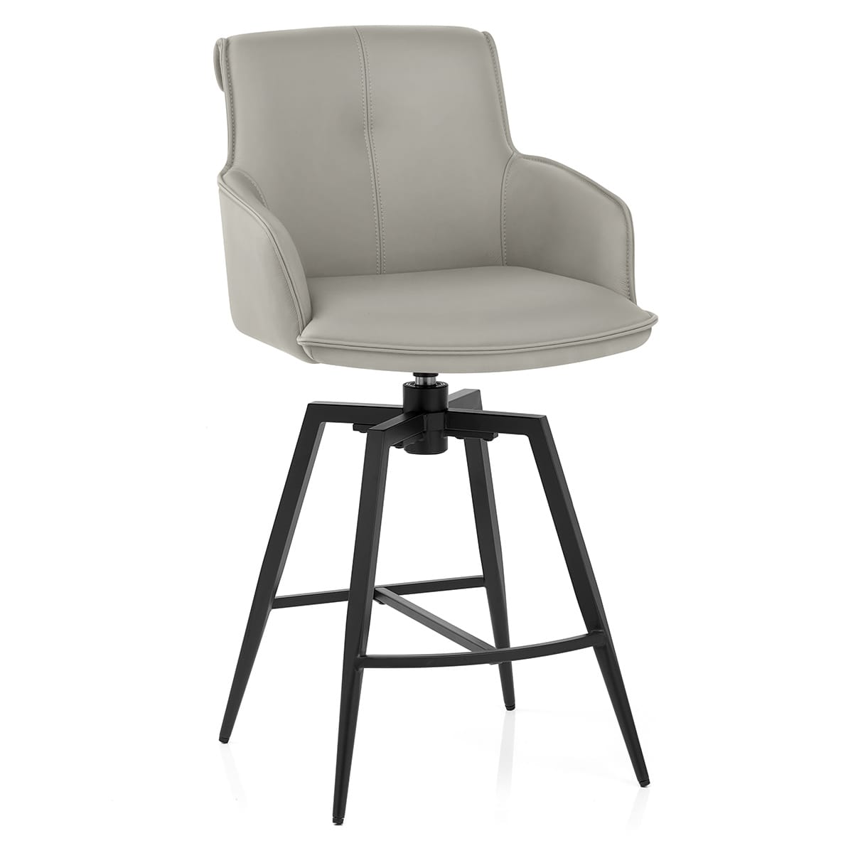 Sgabello Vera Pelle - Camden Grigio