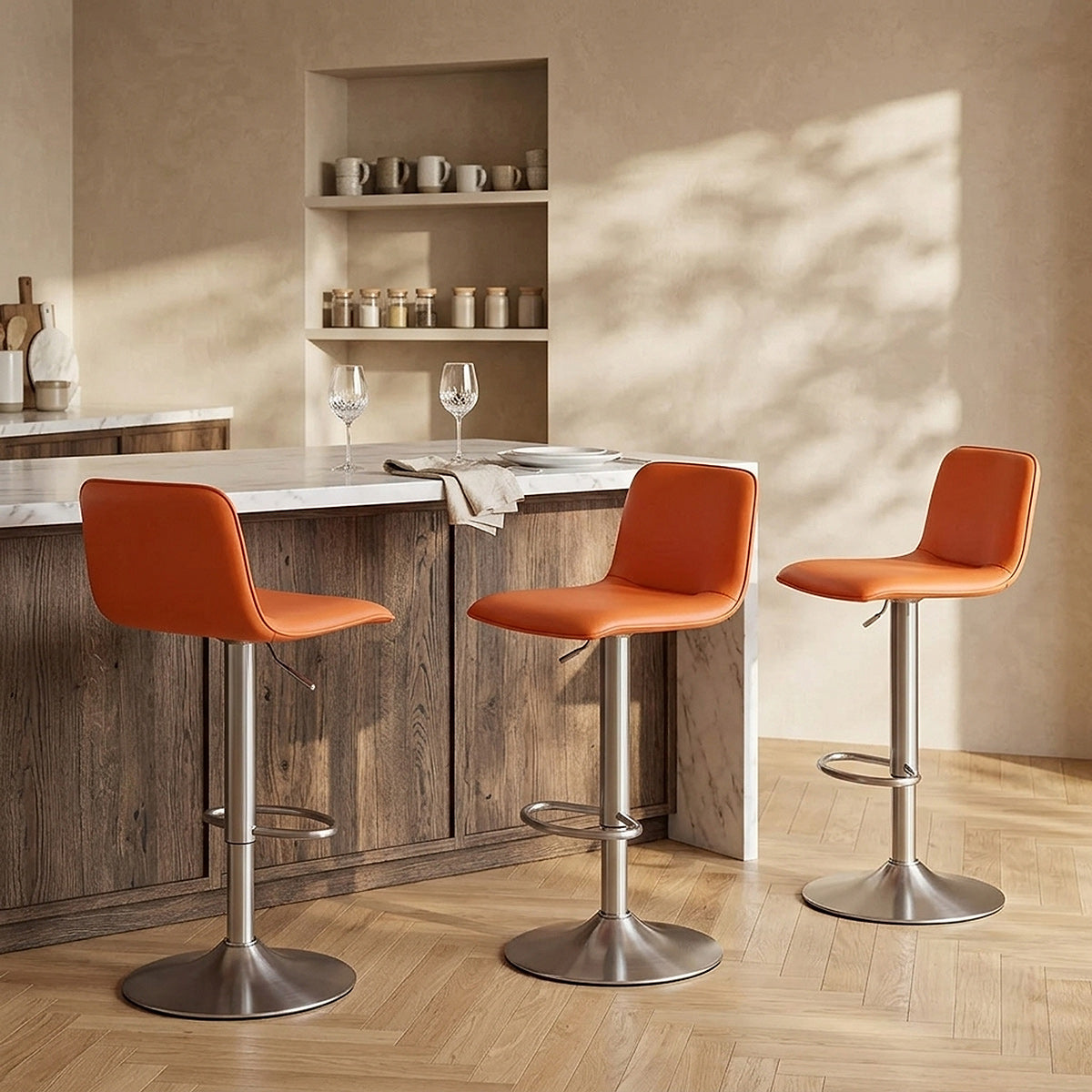 Kunstleder Barhocker Gebürstet - Cape Orange