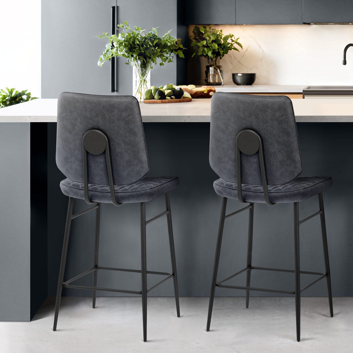 Sgabello Ecopelle - Caprice Blu