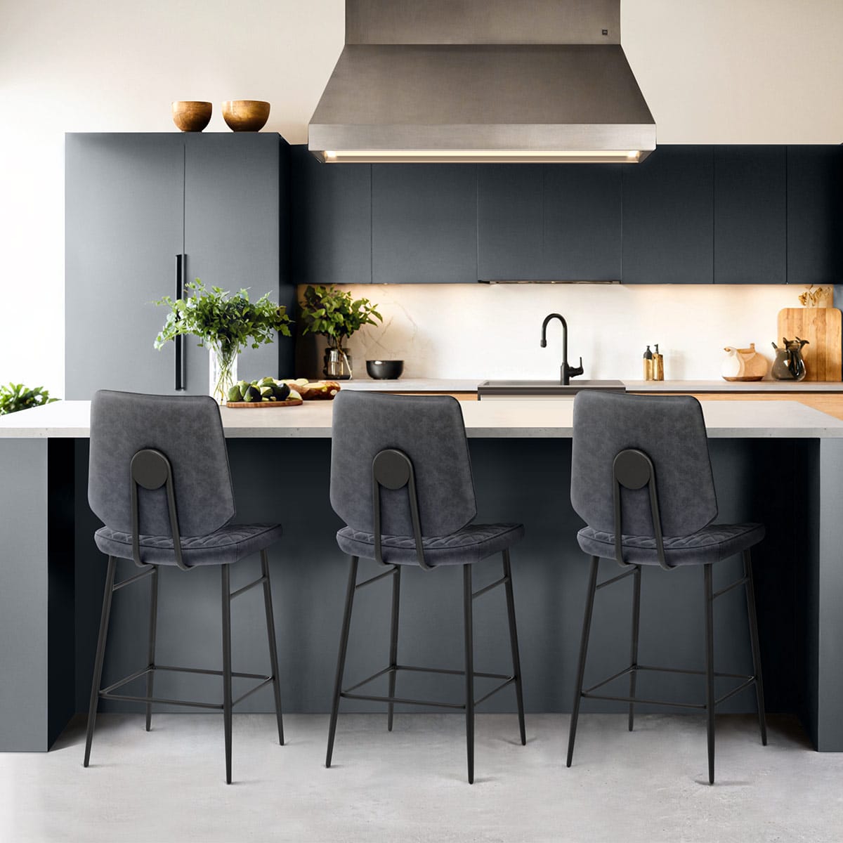 Sgabello Ecopelle - Caprice Blu