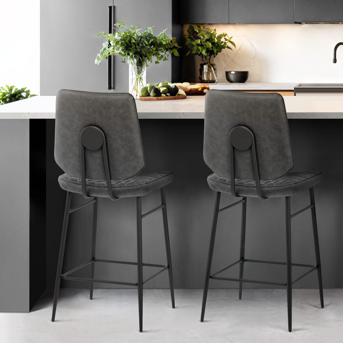 Sgabello Ecopelle - Caprice Grigio