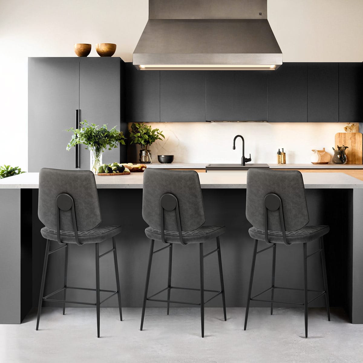 Sgabello Ecopelle - Caprice Grigio