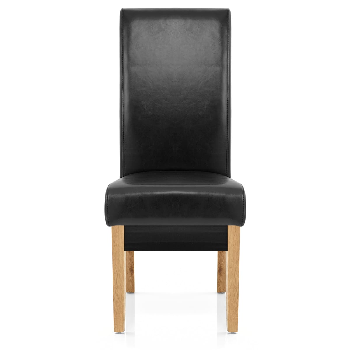 Sedia Pelle rigenerata Legno - Carlo Quercia Nero