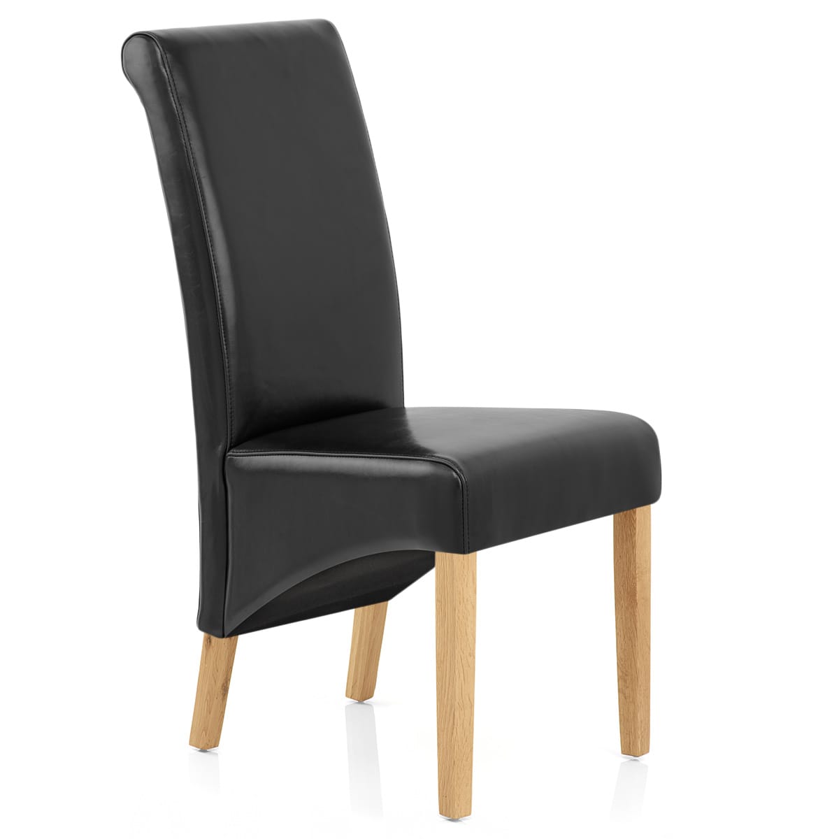 Sedia Pelle rigenerata Legno - Carlo Quercia Nero