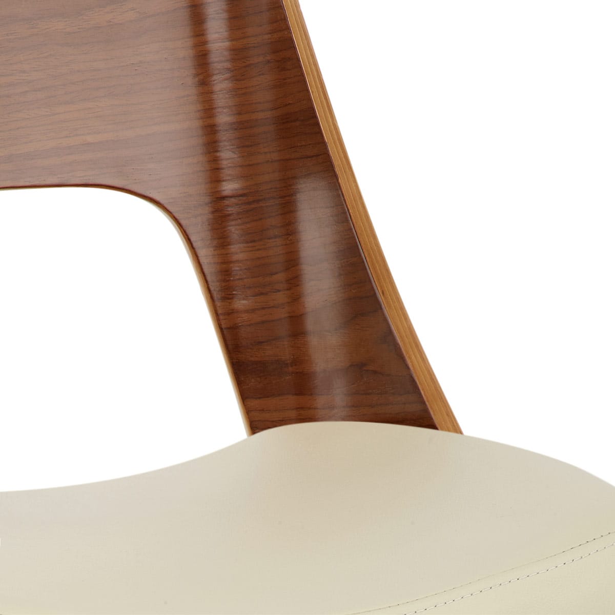 Echtleder Holzbarhocker Chrom - Carmen Beige