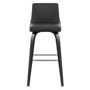 Sgabello Ecopelle Legno - Charlotte Nero