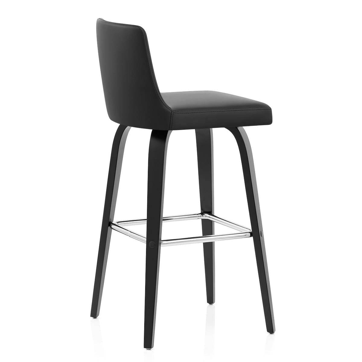 Sgabello Ecopelle Legno - Charlotte Nero