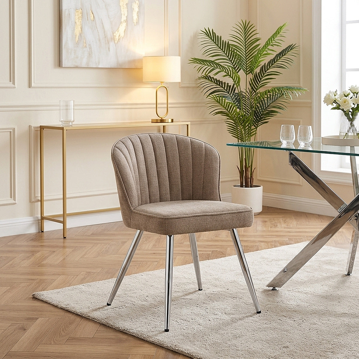 Esszimmerstuhl Stoff - Chase Beige