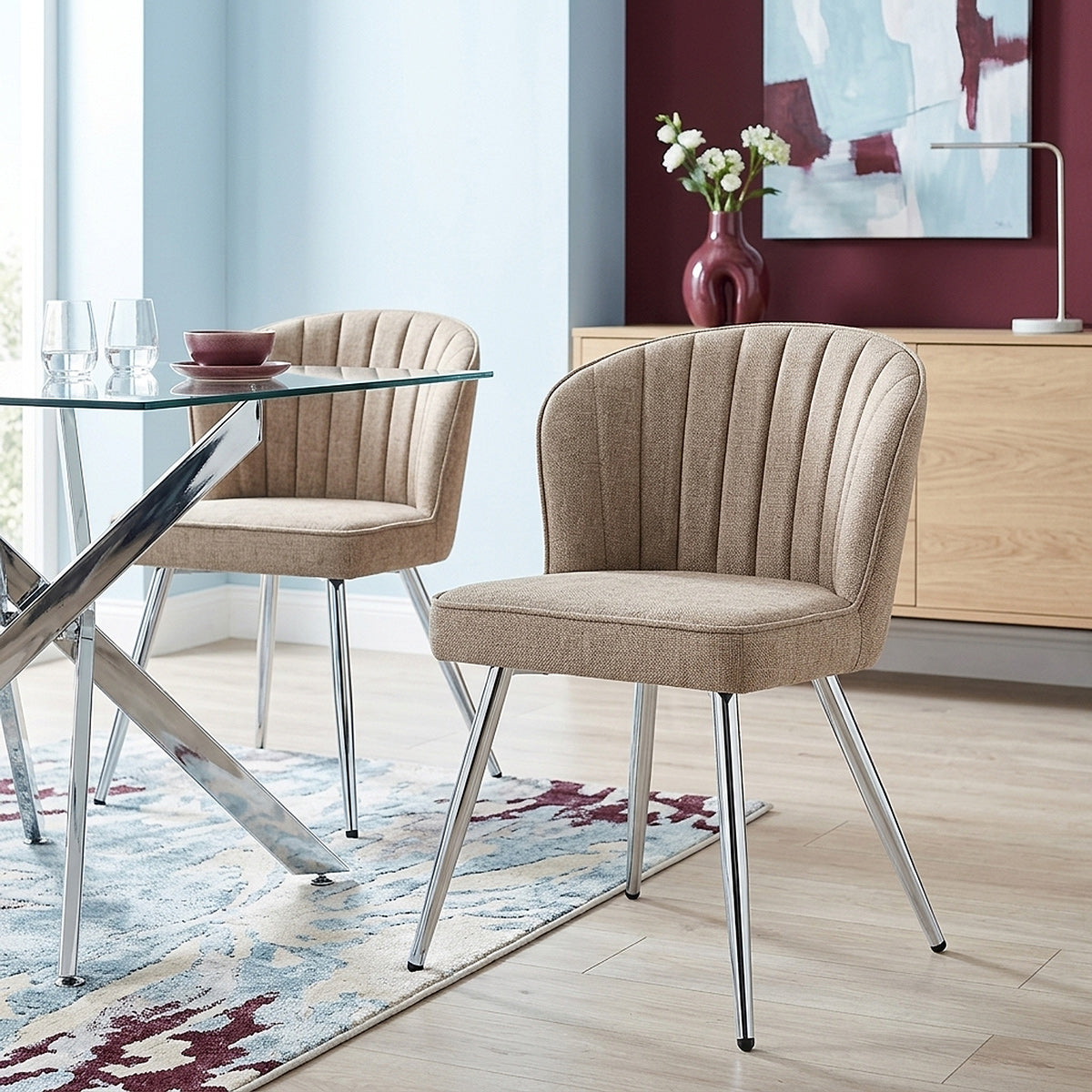 Esszimmerstuhl Stoff - Chase Beige