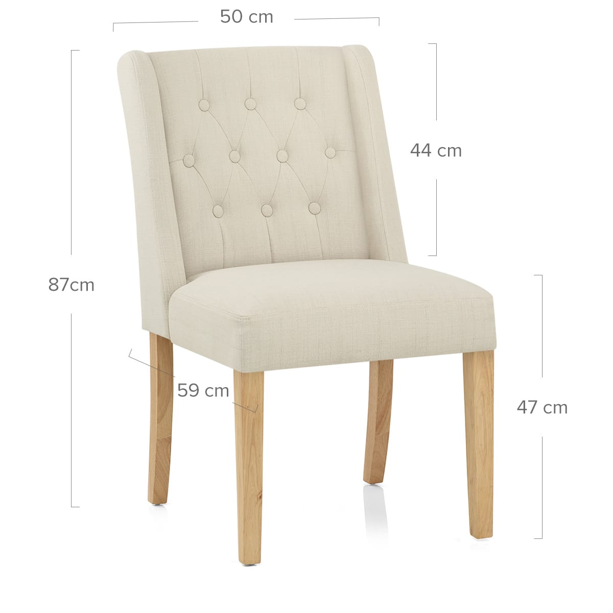 Stoff Stuhl Eiche - Chatsworth Beige