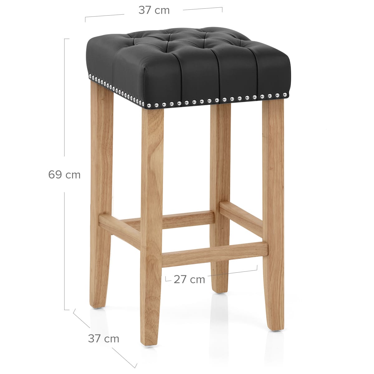 Holzbarhocker Eiche - Chelsea Schwarz