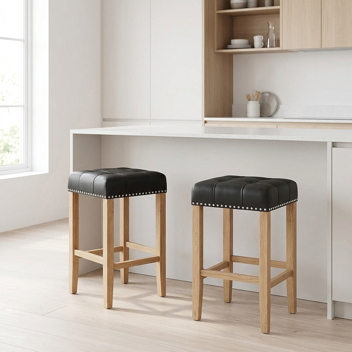 Holzbarhocker Eiche - Chelsea Schwarz