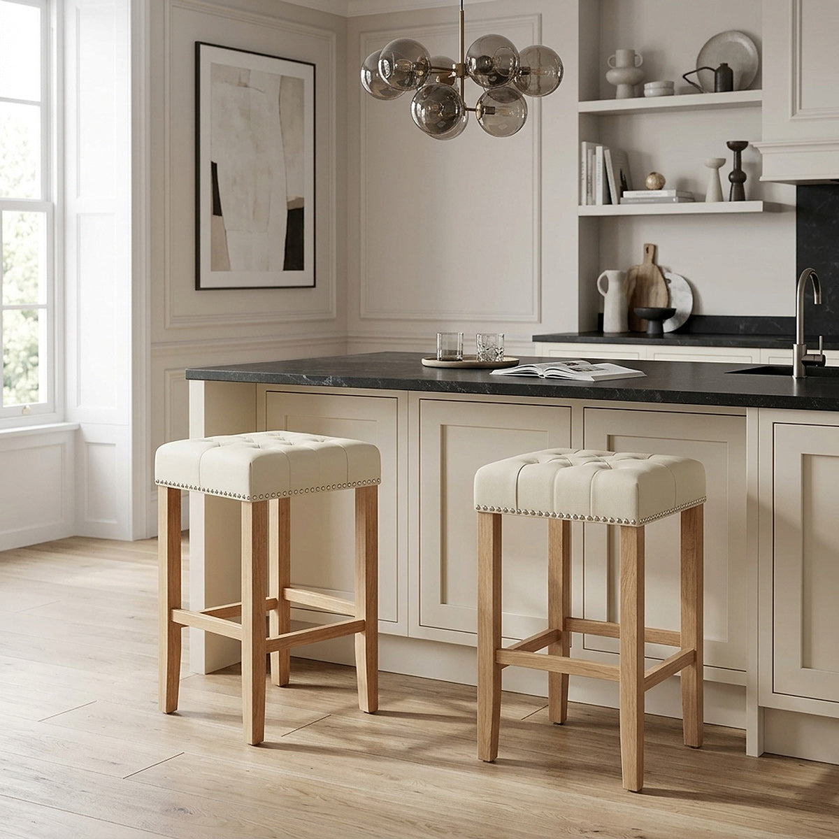 Holzbarhocker Eiche - Chelsea Beige