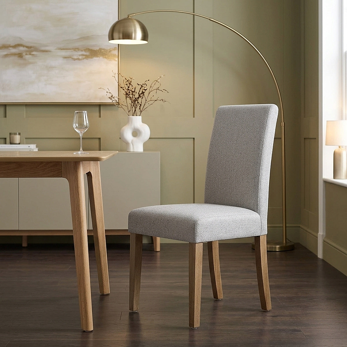 Holzstuhl Stoff – Chicago Grau