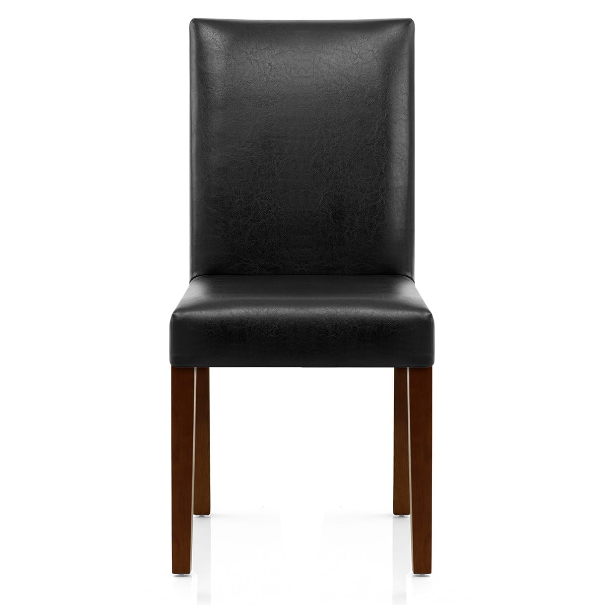 Sedia Pelle rigenerata Legno - Chicago Noce Nero