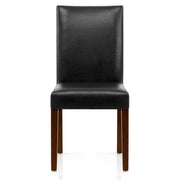 Sedia Pelle rigenerata Legno - Chicago Noce Nero