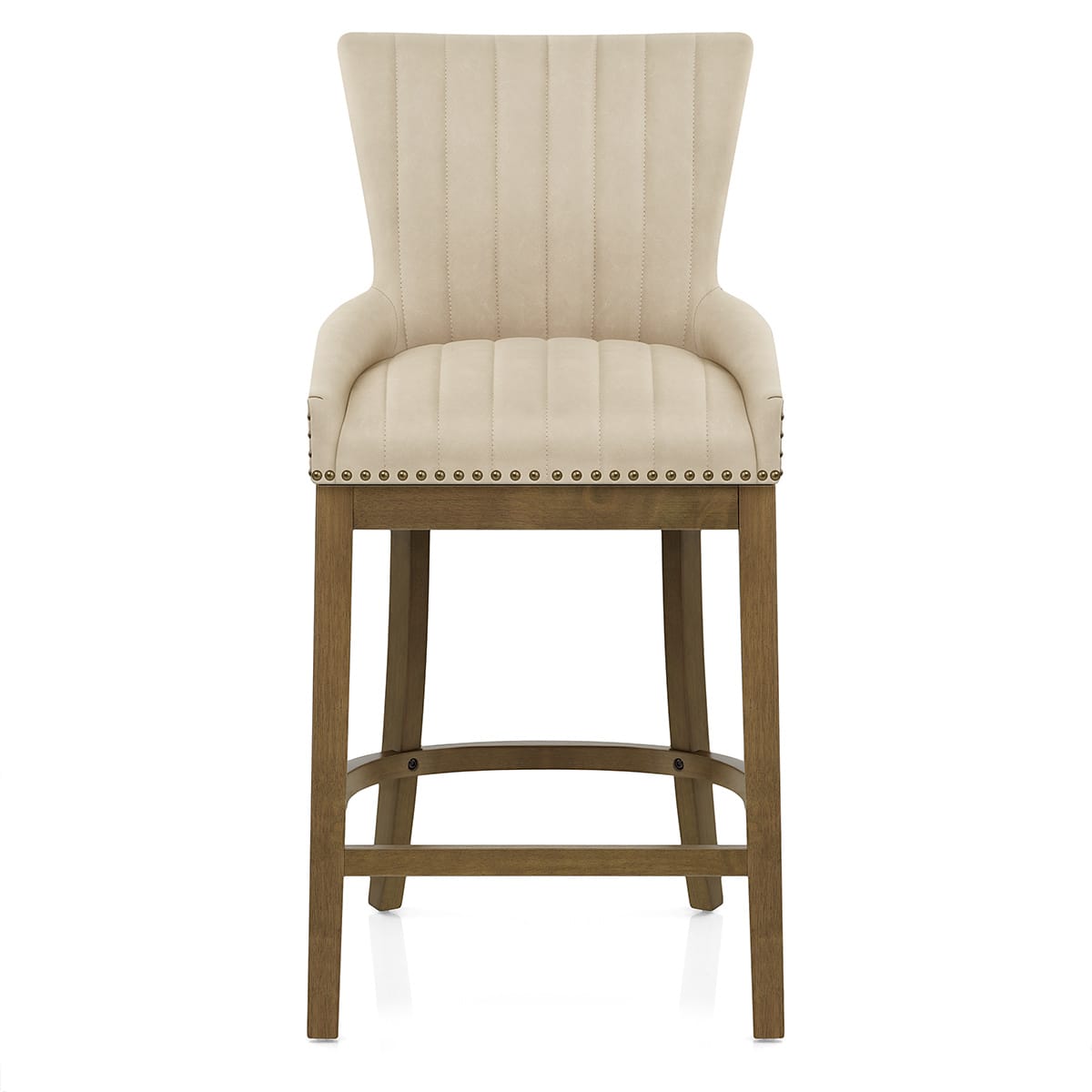 Sgabello Ecopelle Legno - Chiltern Crema