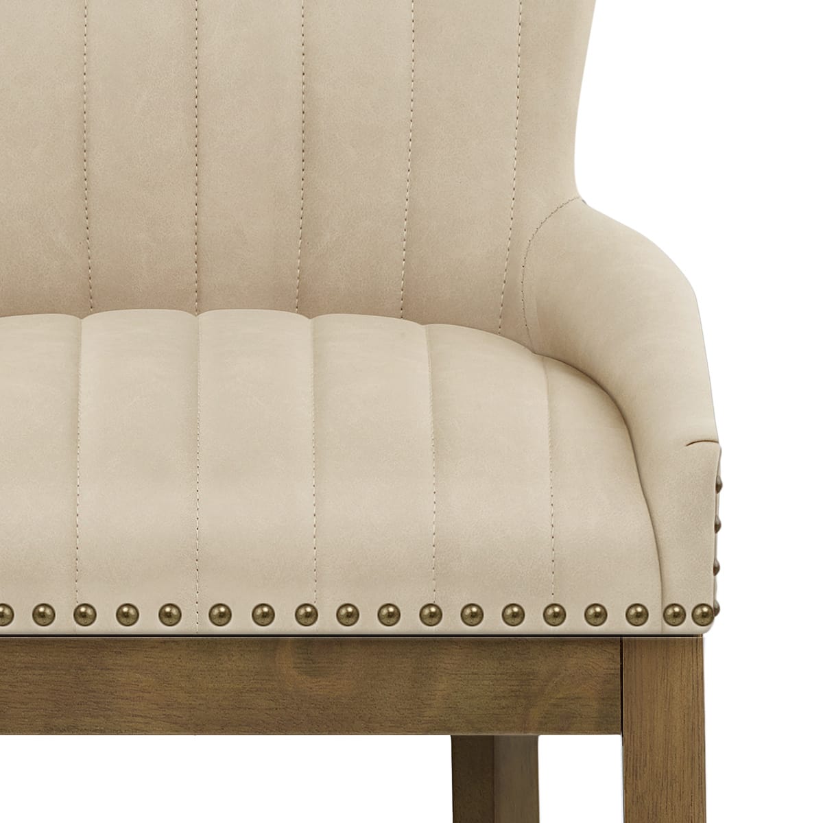 Sgabello Ecopelle Legno - Chiltern Crema