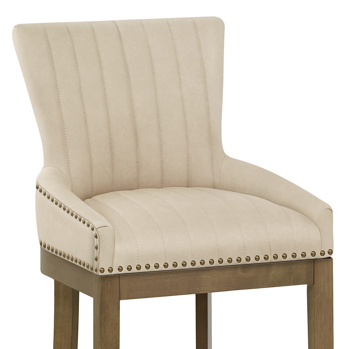 Sgabello Ecopelle Legno - Chiltern Crema