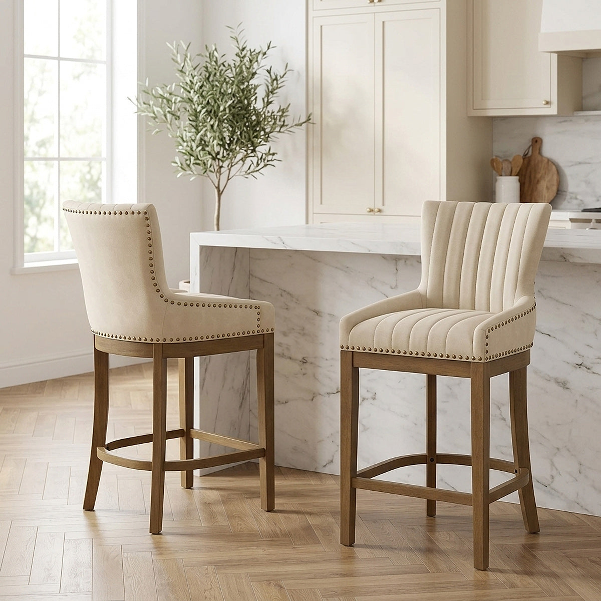 Kunstleder Barhocker - Chiltern Beige