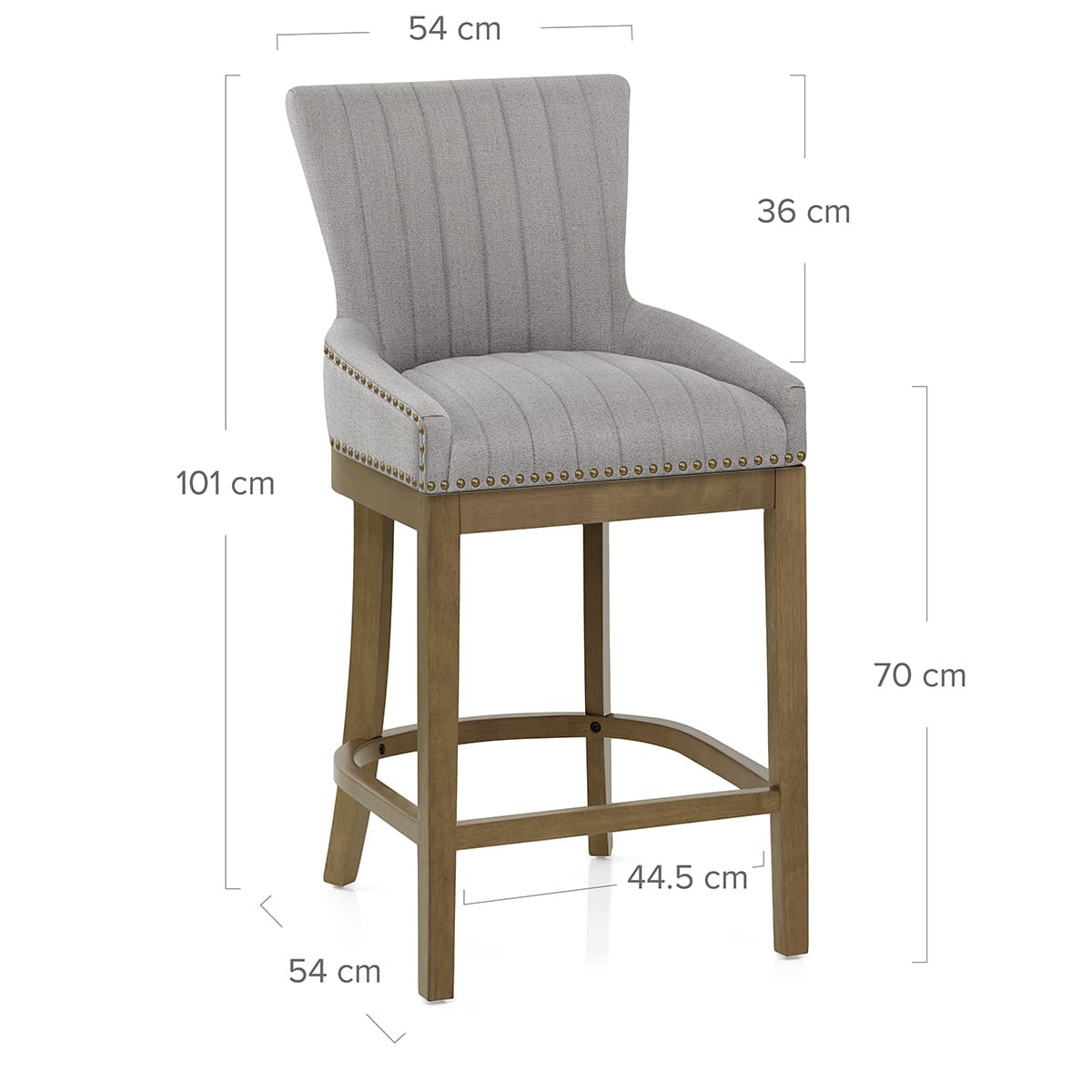Stoff Barhocker Eiche - Chiltern Grau