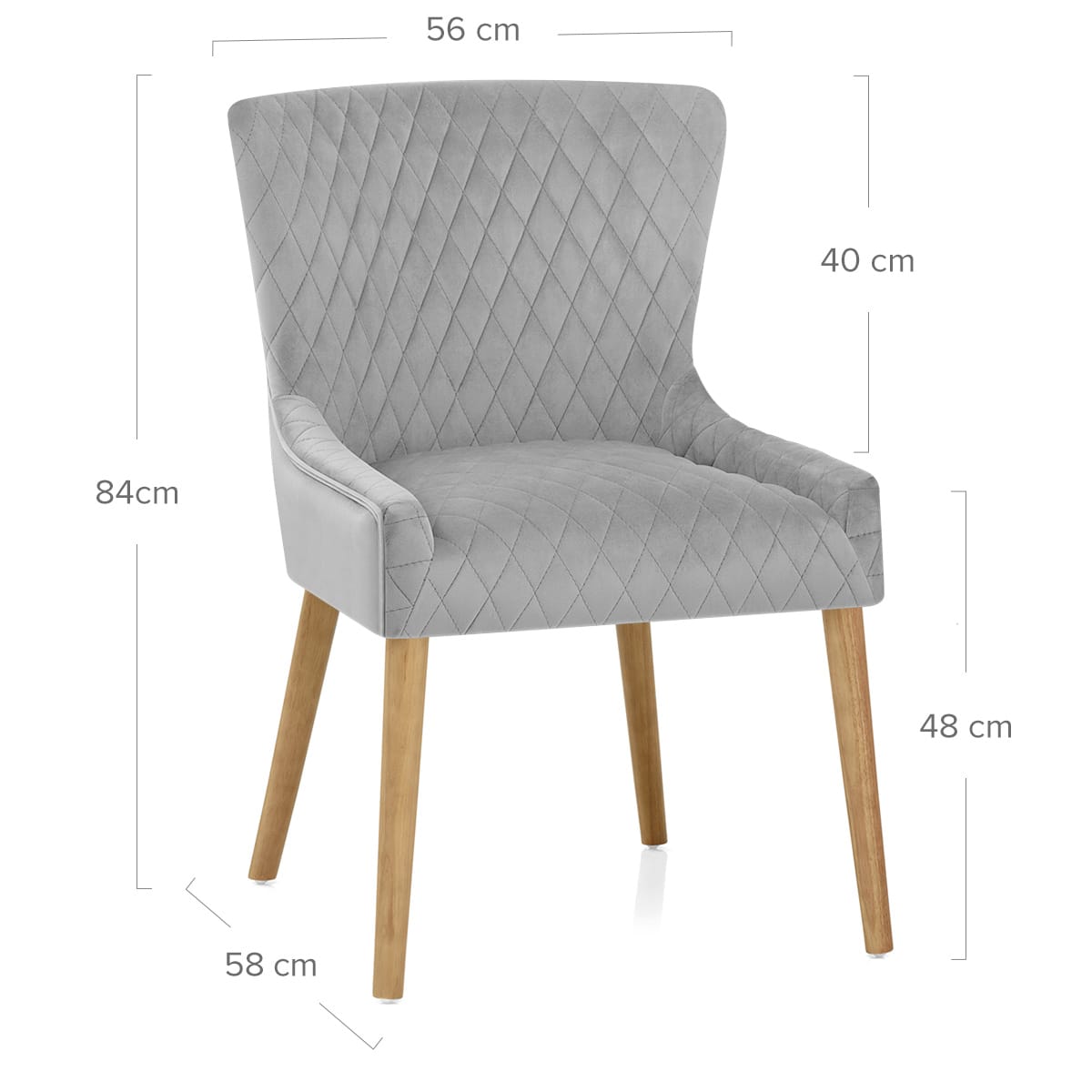 Sedia Velluto Quercia - City Grigio