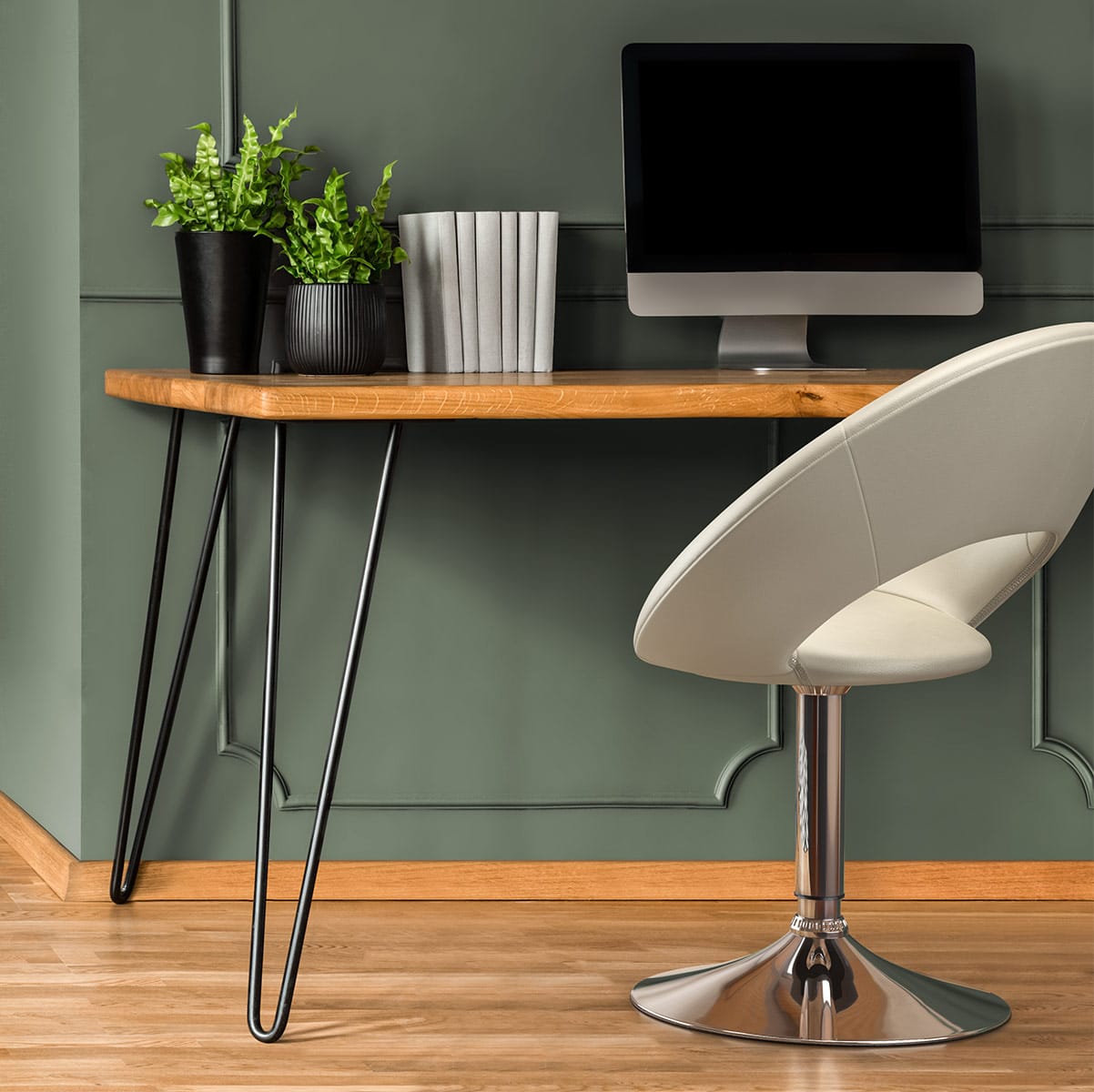 Kunstleder Chrom Stuhl - Clementine Beige