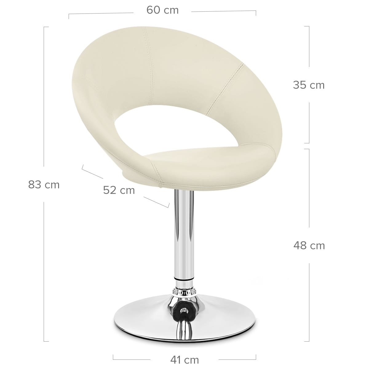 Kunstleder Chrom Stuhl - Clementine Beige