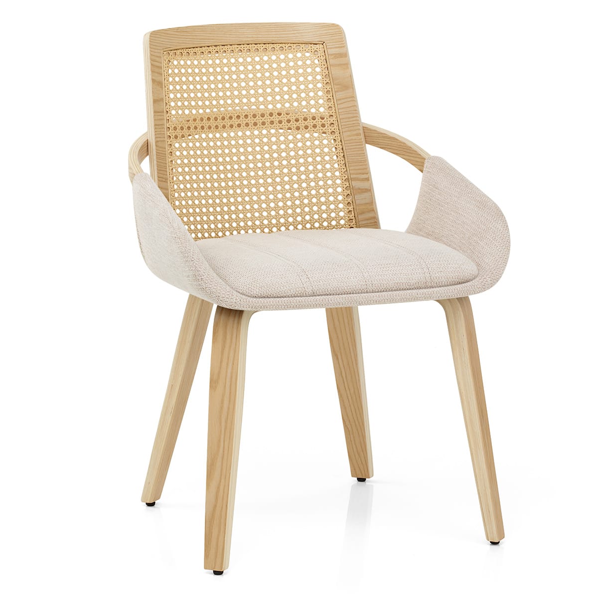 Sedia Legno Tessuto - Cleveland Crema