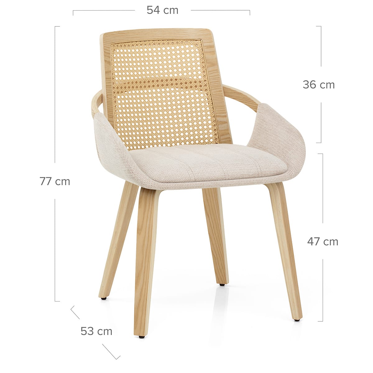 Sedia Legno Tessuto - Cleveland Crema