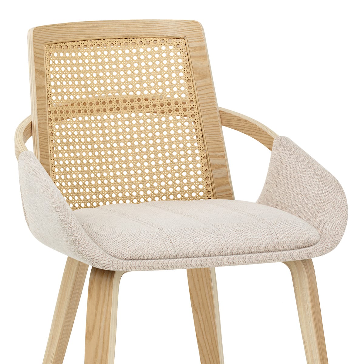 Sedia Legno Tessuto - Cleveland Crema