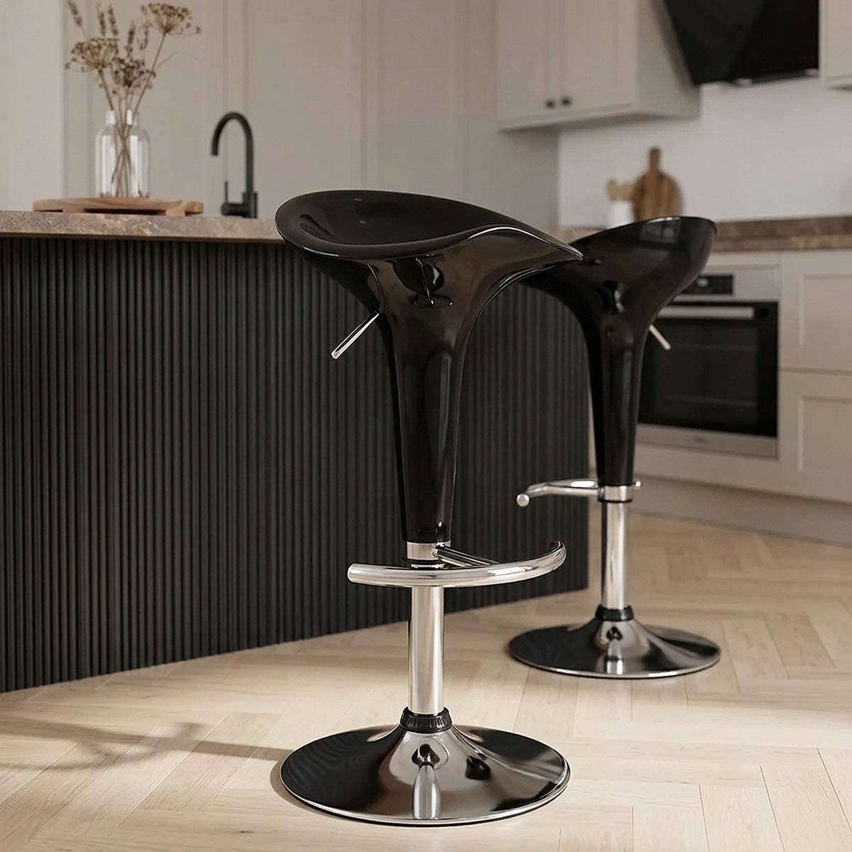 Kunststoff Barhocker Chrom - Gloss Coco Schwarz