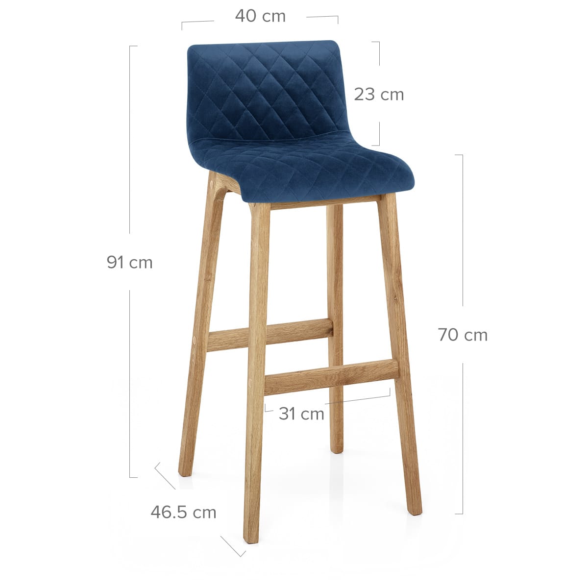 Sgabello Velluto Quercia - Colt Blu
