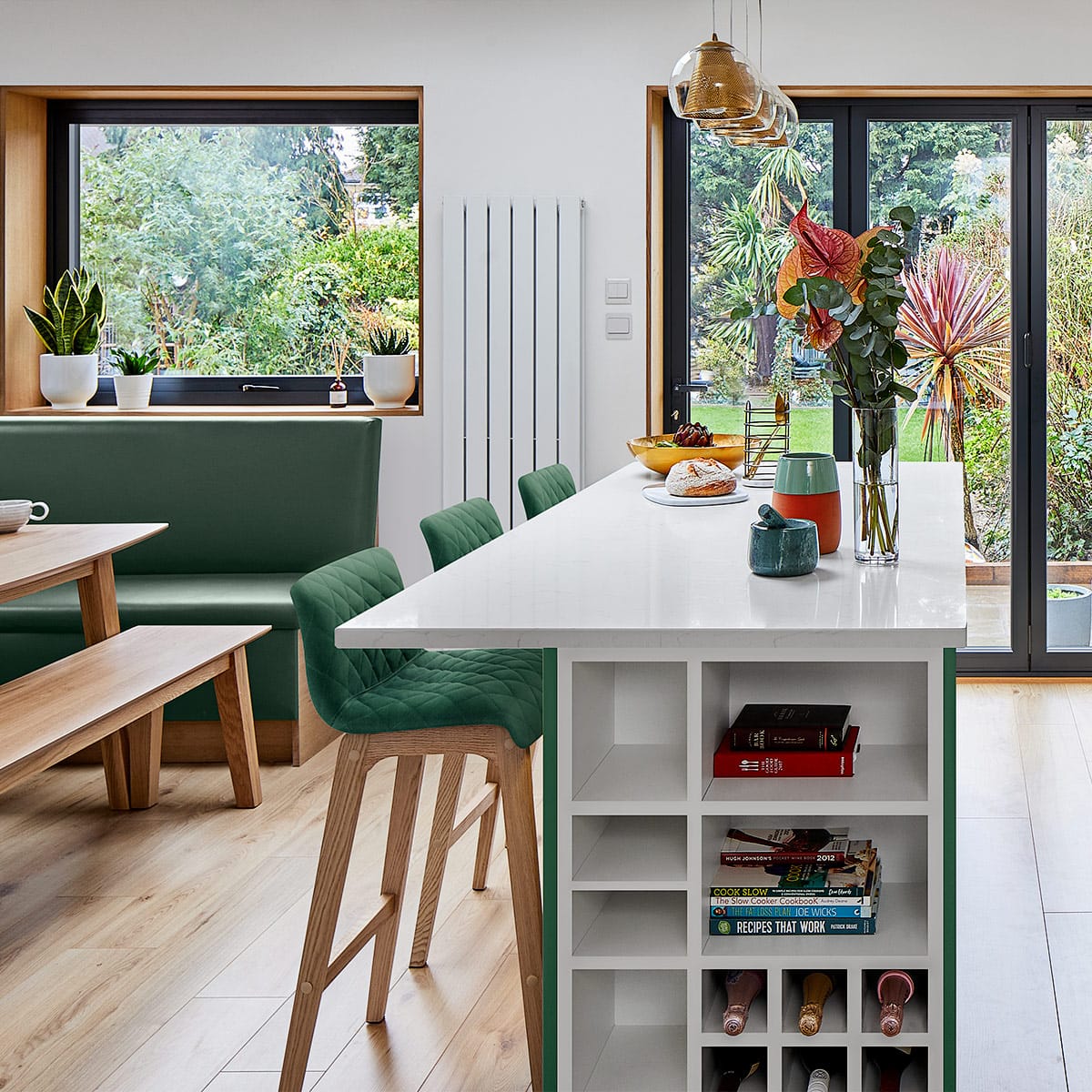 Sgabello Velluto Quercia - Colt Verde