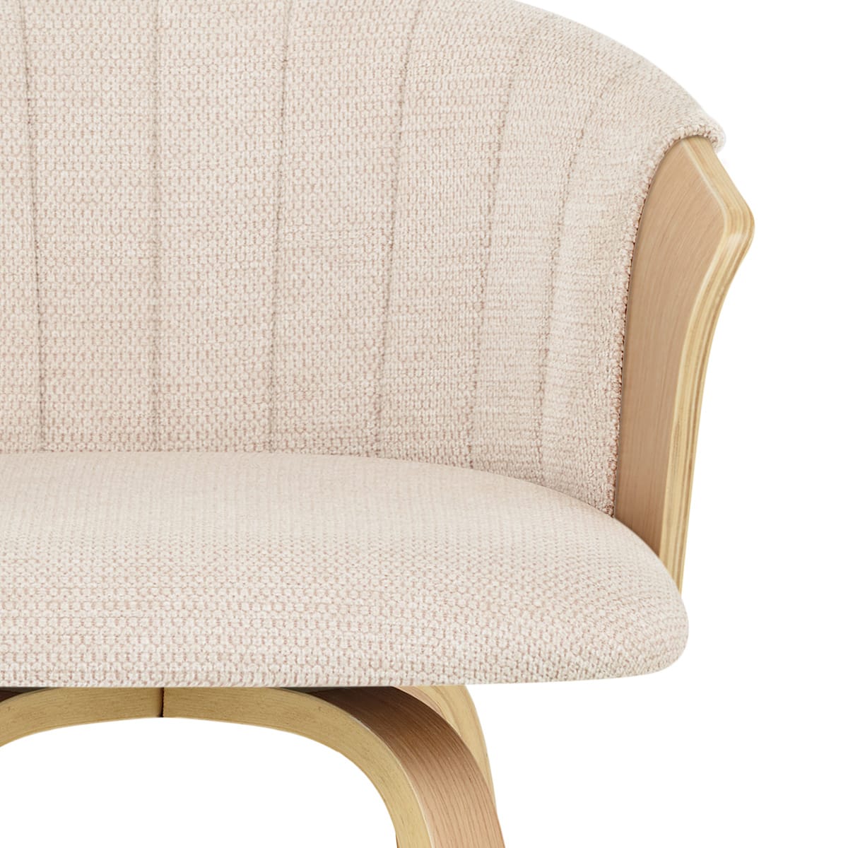 Coral Sgabello da Bar in Rovere e Tessuto Beige